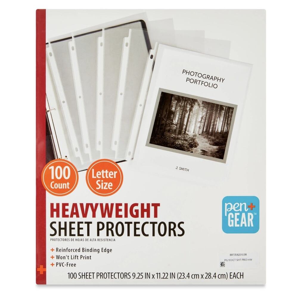 Pen & Gear Heavyweight Clear Sheet Protectors 100 Count Letter Size